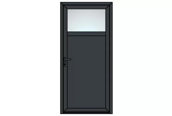 Porte d'entrée Aluminium TECHNAL MS011 H.215 x L.90 Hauteur soubassement 1350 mm