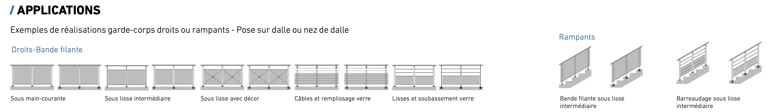 réalisation garde corps aluminium droit ou rampan